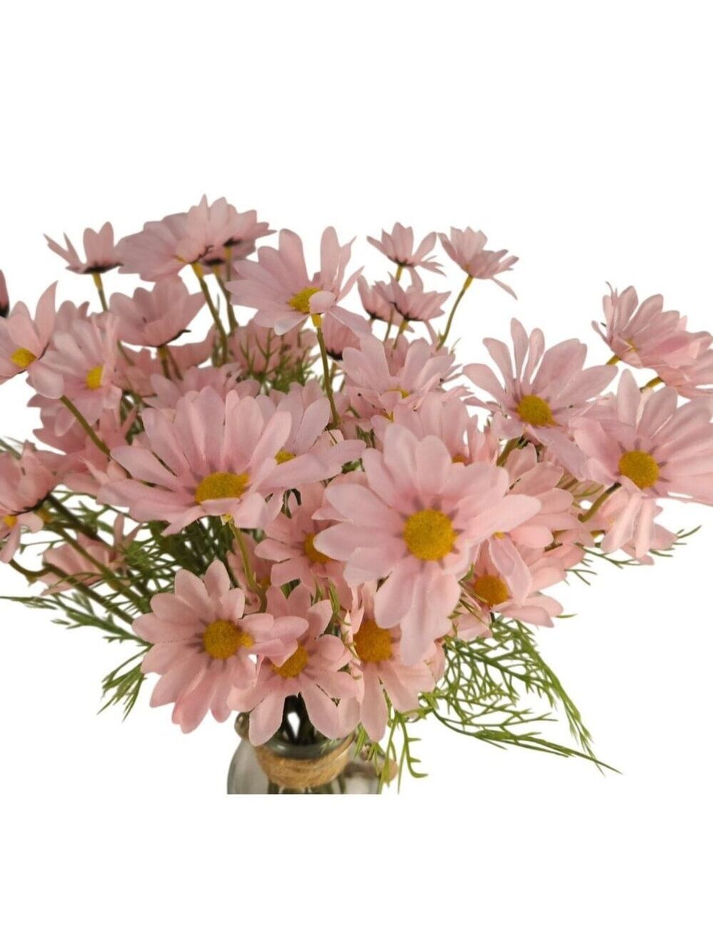 Blush Pink Faux Daisy Stem 20 Inch Artificial Wildflower Set of 6 Farmhouse Flor - Picture 6 of 10